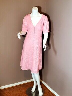 LULU'S Good To Be Me Pink Eyelet Dress S